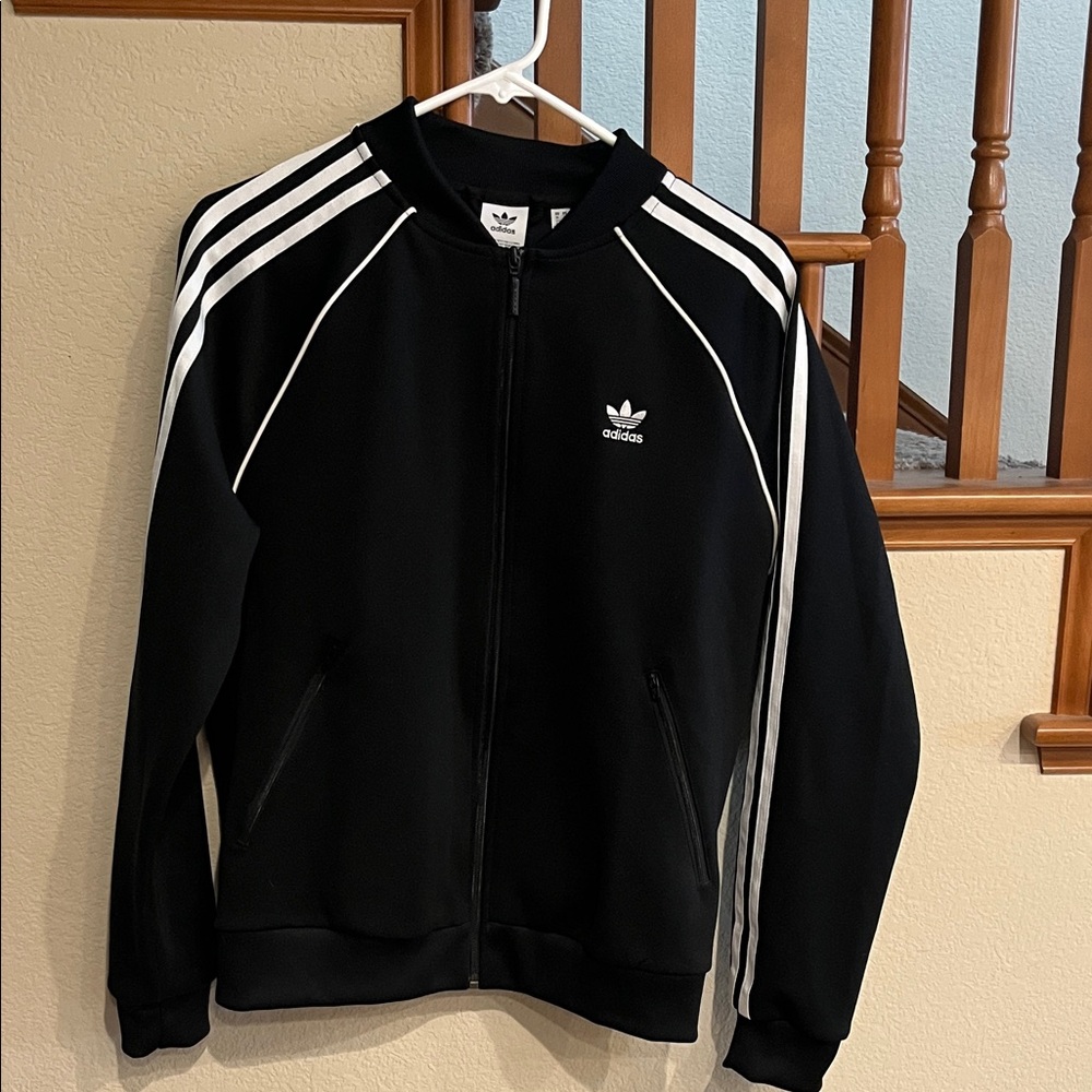Adidas Black Jacket with White Accents
